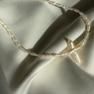 Pearl Cross And Freshwater Pearl Necklace