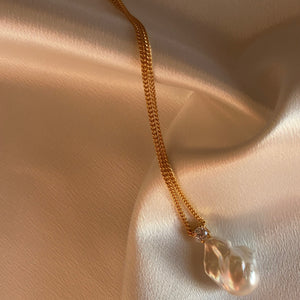 Baroque Pearl And Swarovski Crystal Chain