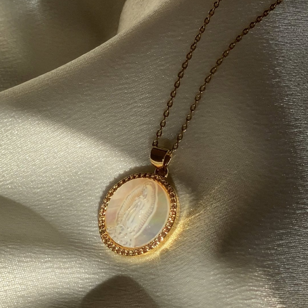 Mother Of Pearl Saint Necklace