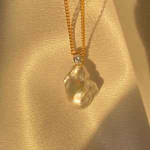 Baroque Pearl And Swarovski Crystal Chain