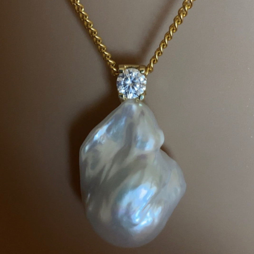 Baroque Pearl And Swarovski Crystal Chain